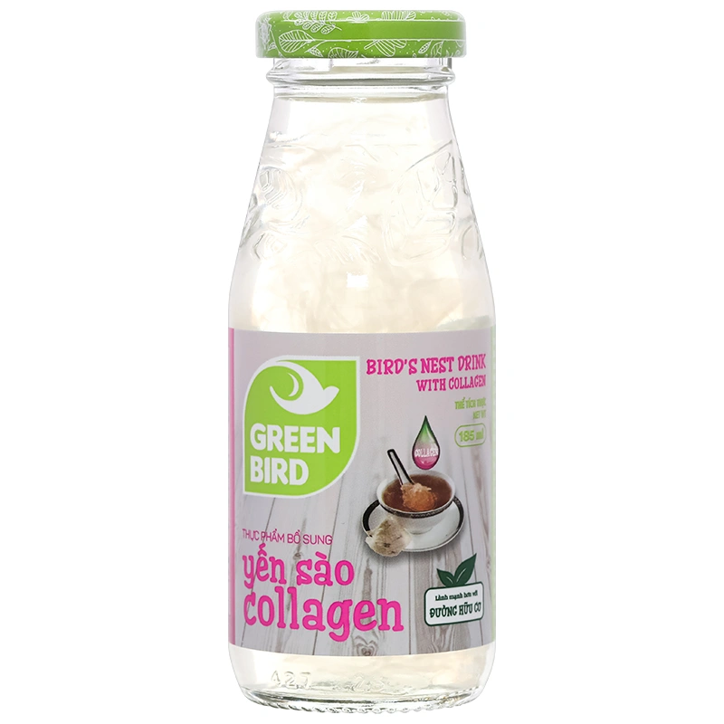 Nước yến Collagen Green Bird Nutrinest lốc 6 chai x 185ml - 6